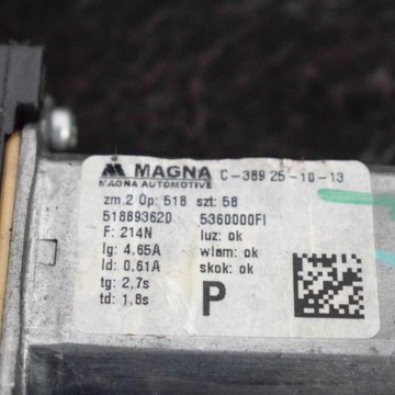 FIAT 500 MOTOR ZVEDAČ OKNO PŘEDNÍ PRAVÉ 518893620 2013