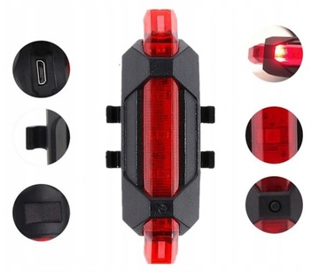 НАБОР СВЕТОДИОДНЫХ ВЕЛОСИПЕДНЫХ ФОНАРОВ ПЕРЕДНИХ И ЗАДНИХ ДЛЯ ВЕЛОСИПЕДА + USB-ФАРЫ ДЛЯ ВЕЛОСИПЕДА