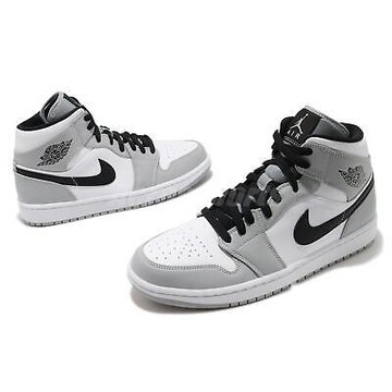 BUTY SPORTOWE NIKE AIR JORDAN 1 RETRO MID LIGHT SMOKE GREY SZARE BIAŁE R 43