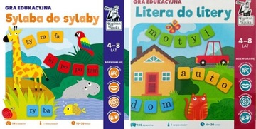 Sylaba do sylaby + Litera do litery Zestaw gier edukacyjnych Wiek 4-8