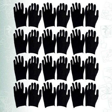 Перчатки косметические увлажняющие латексные черные, 12 пар.