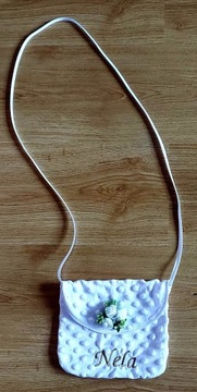 Сумочка для причастия с именной вышивкой, клатч с именем розы, сувенир для причастия