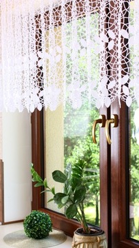 Заздростка Гипюровые Подтяжки Белая кухонная штора, высота 70 см