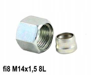 PIERŚCIEŃ ZACINAJĄCY Z NAKRĘTKĄ fi8 M14x1,5 8L