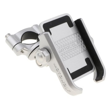 Велодержатель для телефона на мотоцикл, руль серебристый.