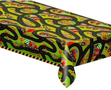 С ДНЕМ РОЖДЕНИЯ баннер строительная площадка транспортные средства экскаватор гирлянда на день рождения