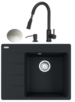 ZLEW FRANKE CENTRO CNG 611-62 TL PK CZARNY+BATERIA