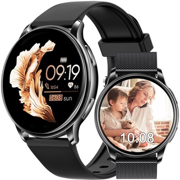 SMARTWATCH ZEGAREK DAMSKI POLSKIE MENU ROZMOWY CIŚNIENIE + 2 PASKI GRATIS