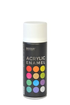 Farba Spray akrylowy BIAŁY MAT 400ml Biodur Emalia