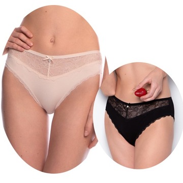 2xLAMA MAJTKI DAMSKIE WISKOZA FIGI BIKINI KORONKOWE ROZ. S