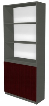 Regał z szafką na segregatory, 70 cm szary, wenge