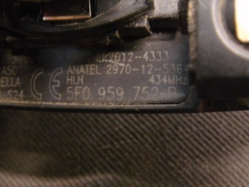 KLÍČ KLÍČEK OVLÁDAČ GROŠ 5F0959752B 434MHZ SEAT LEON III 5F ORIGINÁLNÍ