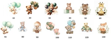 Очаровательный сладкий подарок с графическим плюшевым мишкой для детей в возрасте одного года, детский душ, день рождения