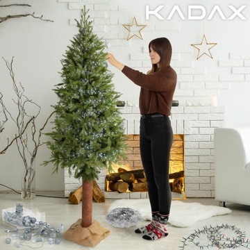 CHOINKA NA PNIU SZTUCZNA 180 cm JAK ŻYWA GĘSTA ŚWIERK PE ZIELONA STABILNA