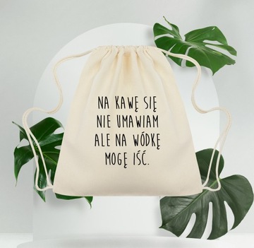 Рюкзак ХЛОПОК 34х40 экрю 145г с принтом I НЕ DATE COFFEE эко