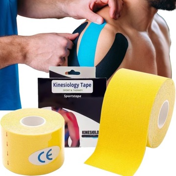 TAŚMA KINEZJOLOGICZNA PLASTRY TAPE TEJPY KINESIOTAPING TEJP PRO 5MX5CM