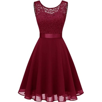 Sukienka Damska Koktajlowa Elegancka Koronkowy,XL