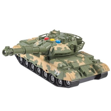 Камуфляжный военный танк на батарейках, игрушка для детей, военная, световая, звуковая