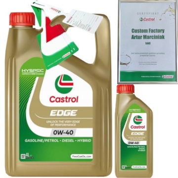 CASTROL EDGE 0W40 5L RN0700 RN0710 BMW LL-04 MB 229.51 + ZAWIESZKA