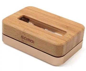 BAMBUSOWY STOJAK STAND DOCK DO IPHONE ZŁOTY