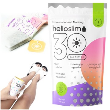 Herbata zielona ODCHUDZANIE odchudzająca OBNIŻA CHOLESTEROL Hello Slim Day