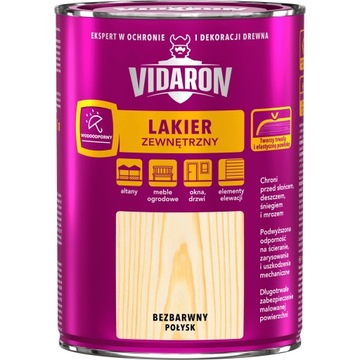 VIDARON LAKIER ZEWNĘTRZNY DO DREWNA 0,75L POŁYSK
