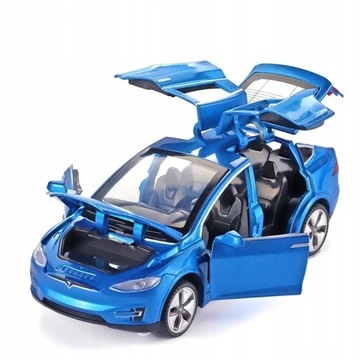 SAMOCHOD MODEL TESLA X 1:32 KOLEKCJONERSKI DLA DZIECI ZABAWKA CZERWONY