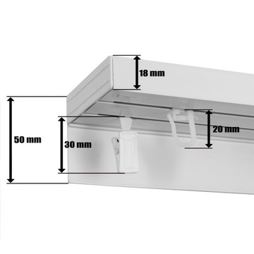 КАРДИН Потолочный карниз ПВХ 490 см двухрядный с крышкой Крышка белая 5 см
