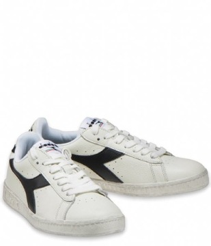 12767p39. DIADORA GAME L LOW WAXED WHITE BLACK BUTY MĘSKIE 46