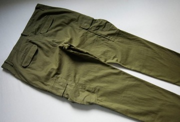 Spodnie bojówki cargo khaki zielone męskie bawełna wygodne 36/Long 36/34 L