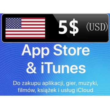 iTunes 5 $ / USD App Store , USA Apple, iPhone