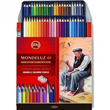 Kredki MONDELUZ 48 kolorów + pędzelek + temperówka KOH-I-NOOR