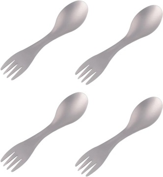 4 x czysty tytan kemping piknik turystyczny plecak spork ?y?ka widelec