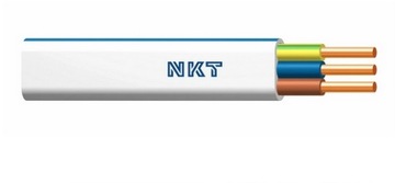Przewód kabel YDYp 3x1,5 NKT 1mb. płaski,drut