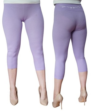 3/4 SPODNIE LEGGINSY PRĄŻEK PRĄŻKOWANE L/XL