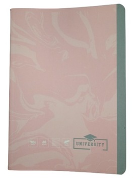 Zeszyt A5 University 60k Kratka RÓŻOWO - SZARY