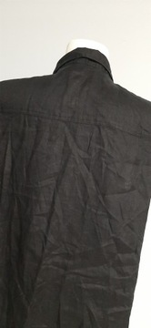 790. H&M długa koszula lniana bez rękawów czarna r 44-48