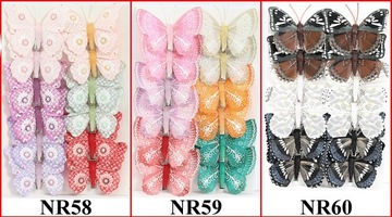 M1 Разноцветные бабочки, бабочки на зажимах для штор 8см/12шт 32 узора