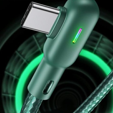 USAMS двусторонний USB-USB-C / Type-C 2A угловой плетеный кабель длиной 1,2 м
