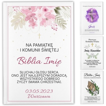 Biblia Ilustrowana SŁUCHAJ GŁOSU SERCA… Na Pamiątkę I Komunii WIELE WZORÓW