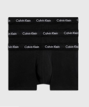 Majtki Bokserki Calvin Klein LOW RISE TRUNK 3 PACK BLACK CZARNE r. L