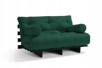 Sofa z funkcją spania 120x200 cm - Pascall Slim Exclusive Black Futon BZ50