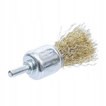SZCZOTKA DRUCIANA NA WIERTARKĘ 24mm PĘDZELKOWA MOSIĘŻNA DRUT FALISTY