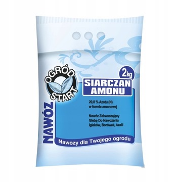 Nawóz Siarczan Amonu 2kg Zakwaszający Glebę Ogród Start szybkodziałający