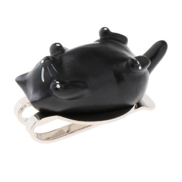 Маркер для мяча для гольфа, котенок, металлическое средство для обучения гольфу, забавный зажим для шляпы для гольфа, черный