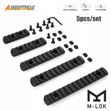 5 sztuk/zestaw M-Lok Picatinny 5 szyna taktyczna 7
