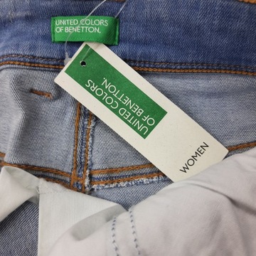 Spódnica mini z jasnego jeansu BENETTON XXS