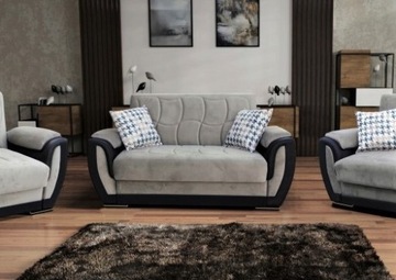 PROSTA SZARA SOFA DO SALONU SESLEY 188X97 KLASYK