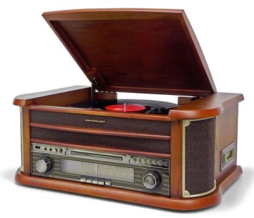 Ретро проигрыватель проигрывателей CD MP3 USB SD кассета с антенной дистанционного управления