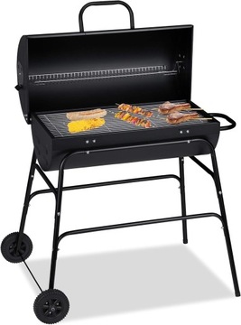 Grill węglowy ogrodowy na kółkach Relaxdays 71 x 33,5 cm
